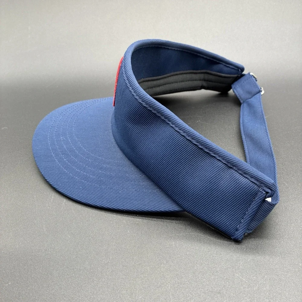 G/FORE Golf Visor Navy Blue Circle G's Logo Red White Adjustable Hat Performance
